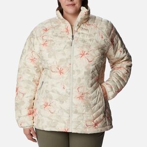 NWT Columbia Chalk Aurelian Print Powder Lite Omni-Heat Puffer Jacket 2X